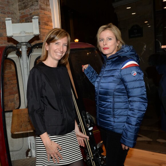 Exclusif - Sophie Lacoste et Karin Viard - Soirée d'ouverture de la boutique Fusalp au 8 rue des Blancs Manteaux à Paris le 6 octobre 2015.