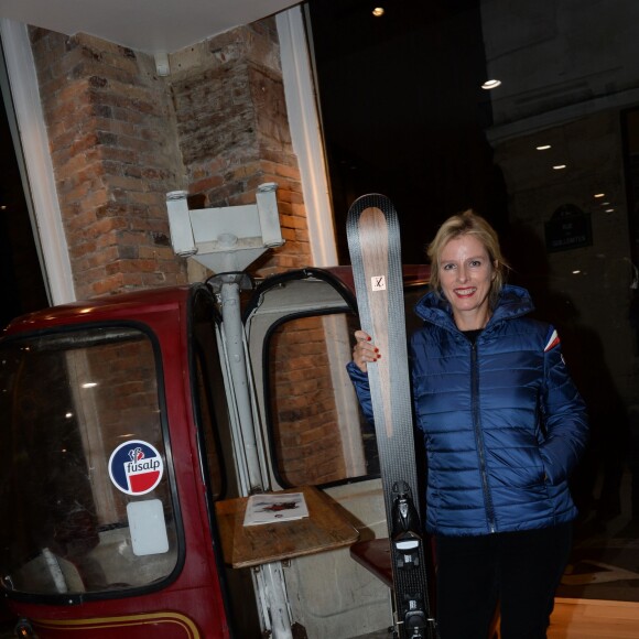 Exclusif - Karin Viard - Soirée d'ouverture de la boutique Fusalp au 8 rue des Blancs Manteaux à Paris le 6 octobre 2015.