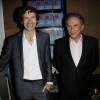 Hugues Royer et Michel Drucker - Soirée du lancement du nouveau livre de Hugues Royer intitulé "Et les rêves prendront leur revanche" à l'hôtel Montalembert, à Paris, le 15 octobre 2015.