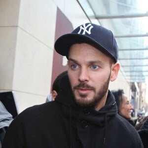 Exclusif - M. Pokora (Matt Pokora) arrive à un enregistrement à la station de radio RTL à Paris. Le 3 février 2015.