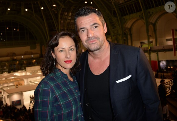 Arnaud Ducret et sa femme Maurine Nicot - Soirée d'inauguration de la Fiac 2015 organisée par Orange au Grand Palais à Paris, le 21 octobre 2015.