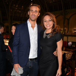 Shirley Bousquet et un ami - Soirée d'inauguration de la Fiac 2015 organisée par Orange au Grand Palais à Paris, le 21 octobre 2015.