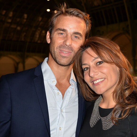 Shirley Bousquet et un ami - Soirée d'inauguration de la Fiac 2015 organisée par Orange au Grand Palais à Paris, le 21 octobre 2015.