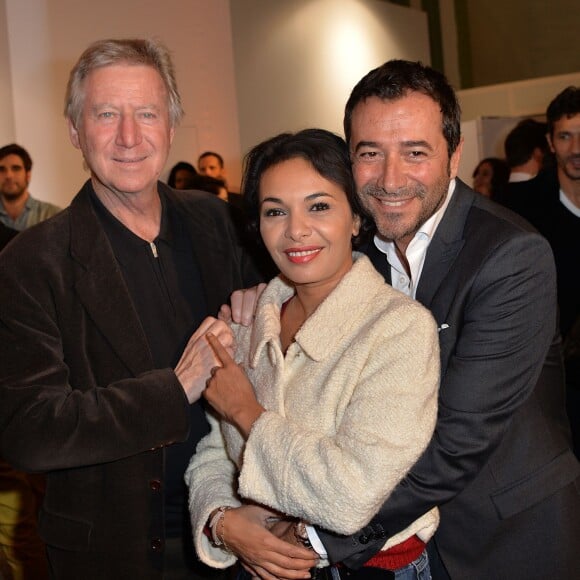 Régis Wargnier, Saïda Jawad et Bernard Montiel - Soirée d'inauguration de la Fiac 2015 organisée par Orange au Grand Palais à Paris, le 21 octobre 2015.