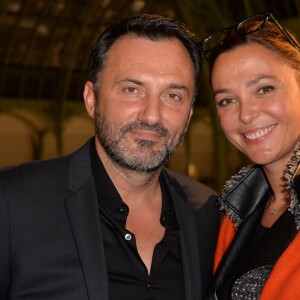 Frédéric Lopez et Sandrine Quétier - Soirée d'inauguration de la Fiac 2015 organisée par Orange au Grand Palais à Paris, le 21 octobre 2015.