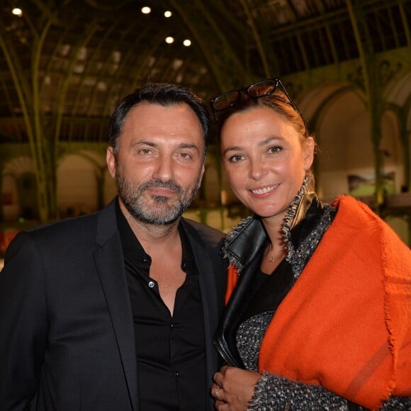 Frédéric Lopez et Sandrine Quétier - Soirée d'inauguration de la Fiac 2015 organisée par Orange au Grand Palais à Paris, le 21 octobre 2015.