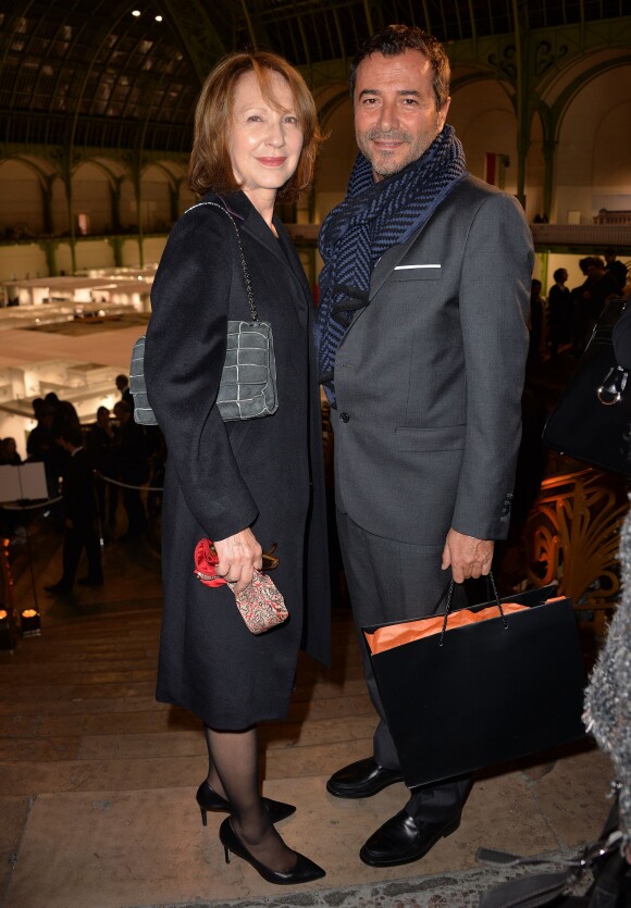 Nathalie Baye et Bernard Montiel - Soirée d'inauguration de la Fiac 2015 organisée par Orange au Grand Palais à Paris, le 21 octobre 2015.