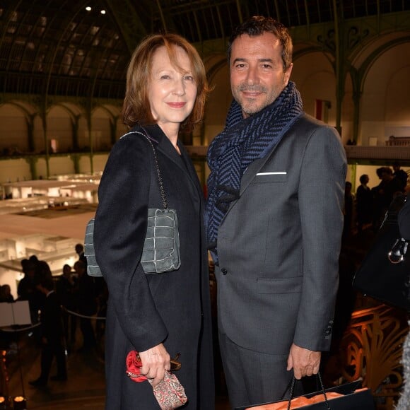 Nathalie Baye et Bernard Montiel - Soirée d'inauguration de la Fiac 2015 organisée par Orange au Grand Palais à Paris, le 21 octobre 2015.