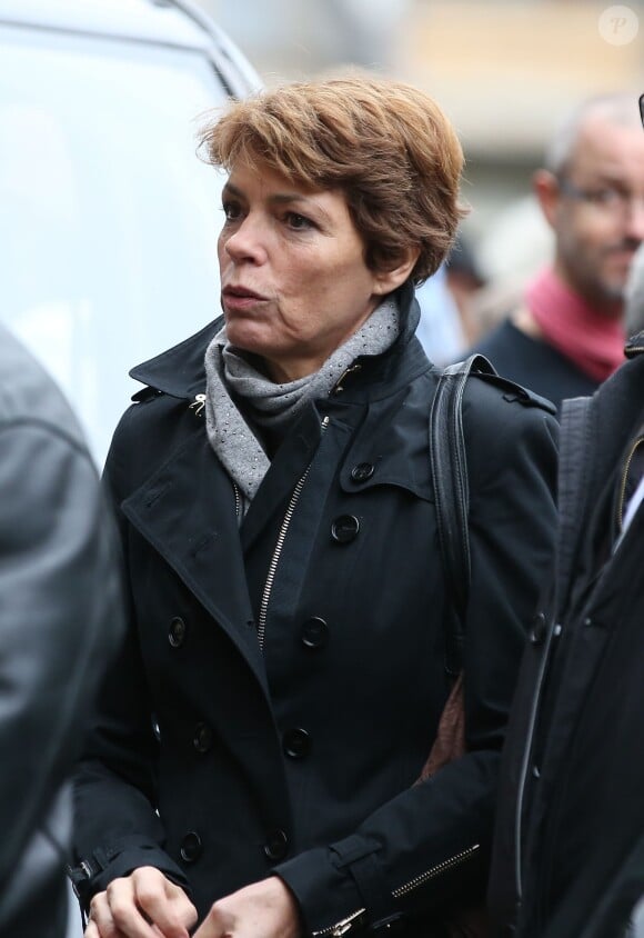 Élizabeth Bourgine - Obsèques de Danièle Delorme en l'église de Saint-Germain-des Prés à Paris le 23 octobre 2015.