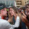 Nico Rosberg célèbre avec Vivian Sibold sa victoire au Grand Prix de Monaco, le 25 mai 2014