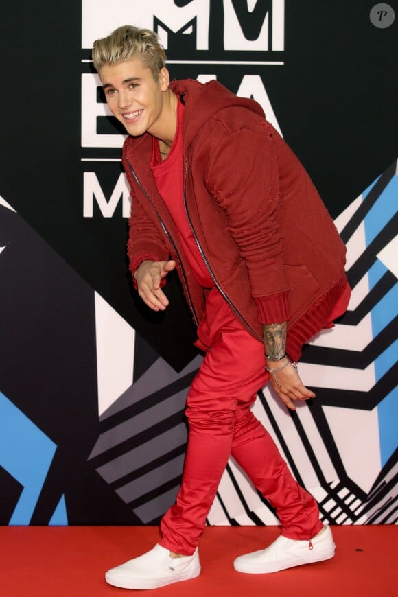 Justin Bieber lors des MTV Europe Music Awards 2015 au Mediolanum Forum. Milan, le 25 octobre 2015.