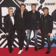 Nick Rhodes, John Taylor, Simon Le Bon et Roger Taylor du groupe Duran Duran lors des MTV Europe Music Awards 2015 au Mediolanum Forum. Milan, le 25 octobre 2015.
