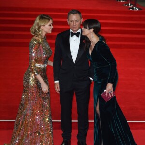 Léa Seydoux, Daniel Craig et Monica Bellucci - Première mondiale du nouveau James Bond "007 Spectre" au Royal Albert Hall à Londres le 26 octobre 2015.