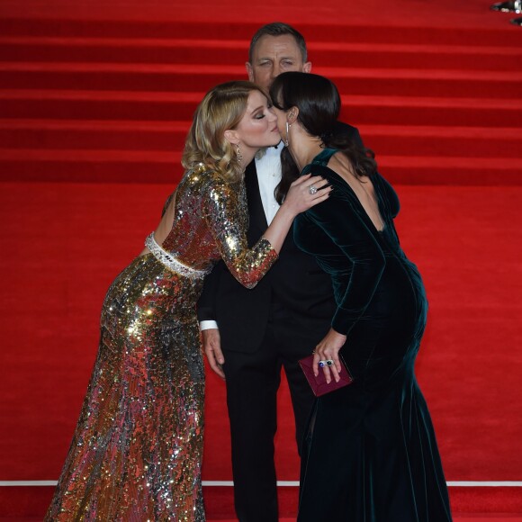 Léa Seydoux, Daniel Craig et Monica Bellucci - Première mondiale du nouveau James Bond "007 Spectre" au Royal Albert Hall à Londres le 26 octobre 2015.