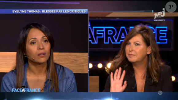 Une intervenante face à Evelyne Thomas dans Face à France, le 27 octobre 2015 sur NRJ12.