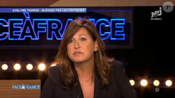 Evelyne Thomas dans Face à France, le 27 octobre 2015 sur NRJ12.