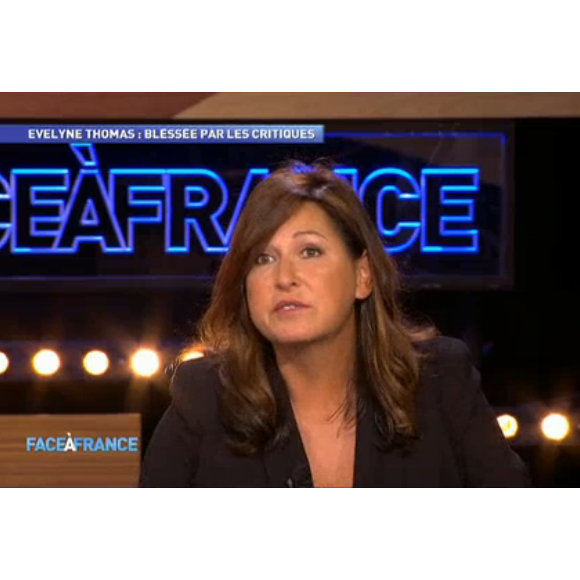 Evelyne Thomas dans Face à France, le 27 octobre 2015 sur NRJ12.