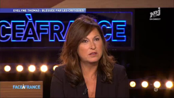 Evelyne Thomas face à Jean-Marc Morandini dans Face à France, le 27 octobre 2015 sur NRJ12.