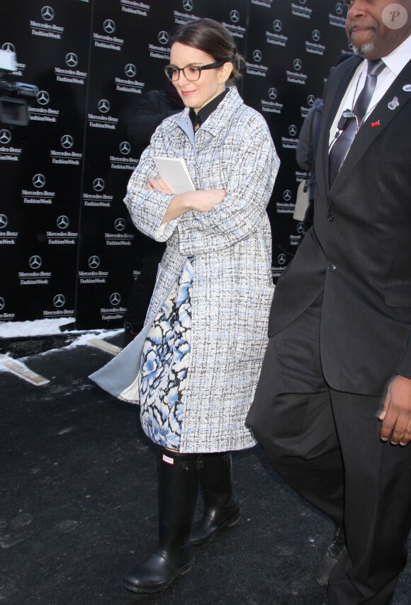 Tina Fey - People arrivant au défilé Carolina Herrera lors de la fashion week à New York, le 10 février 2014.