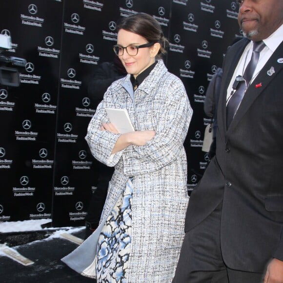 Tina Fey - People arrivant au défilé Carolina Herrera lors de la fashion week à New York, le 10 février 2014.