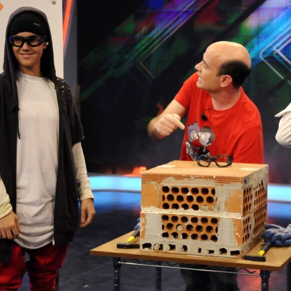 Justin Bieber sur le plateau de l'émission "El Hormiguero" à Madrid le 28 octobre 2015.