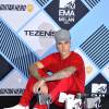 Justin Bieber - Photocall de remise des prix (pressroom) des MTV Europe Music Awards 2015 au Mediolanum Forum à Milan. Le 25 octobre 2015