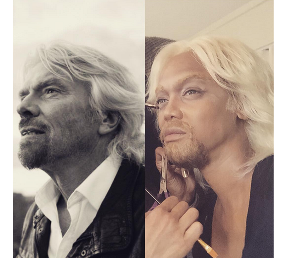 Pour l'émission spéciale Halloween du FABLife Show, Tyra Banks s'est transformée en Richard Branson / photo postée sur Instagram