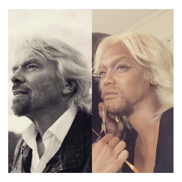 Pour l'émission spéciale Halloween du FABLife Show, Tyra Banks s'est transformée en Richard Branson / photo postée sur Instagram