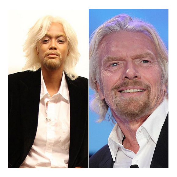 Pour l'émission spéciale Halloween du FABLife Show, Tyra Banks s'est transformée en Richard Branson / photo postée sur Instagram