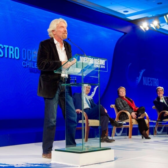 Sir Richard Branson - Conférence sur les Océans organisée à Valparaiso au Chili le 5 octobre 2015.