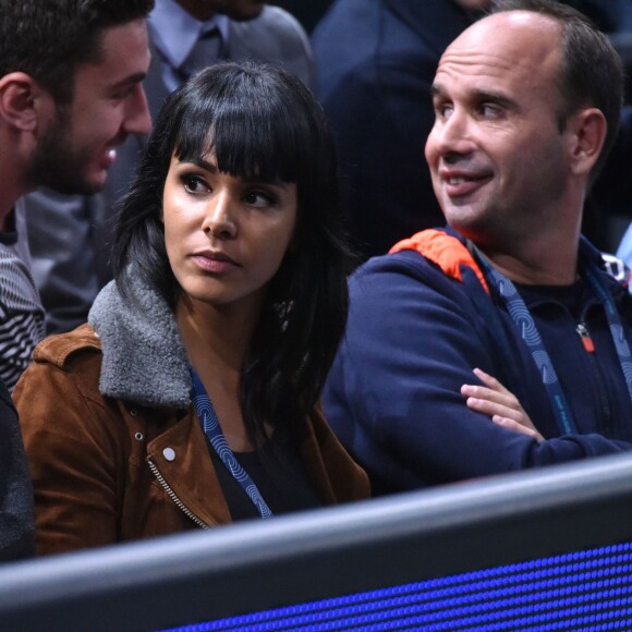 Shy'm dans le box de Benoît Paire lors du BNP Paribas Masters à l'Accor Hotels Arena de Paris le 2 novembre 2015 © Giancarlo Gorassini