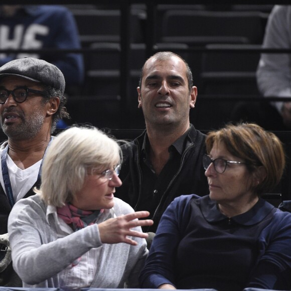 Yannick Noah et Cédric Pioline lors du BNP Paribas Masters à l'Accor Hotels Arena de Paris le 2 novembre 2015