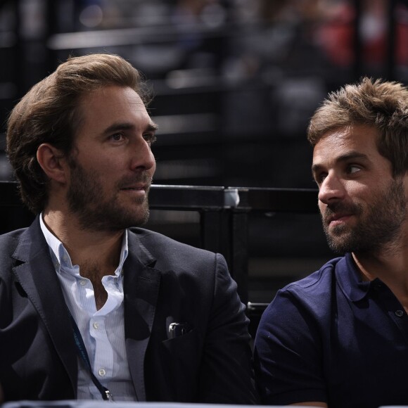 Arnaud Di Pasquale et Arnaud Clément Yannick Noah et Cédric Pioline lors du BNP Paribas Masters à l'Accor Hotels Arena de Paris le 2 novembre 2015