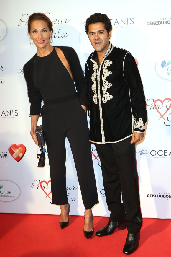 Mélissa Theuriau et son mari Jamel Debbouze - Personnalités au gala "Par Coeur" pour les 10 ans de l'association "Cekedubonheur" au pavillon d'Armenonville à Paris le 24 septembre 2015