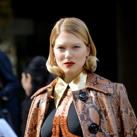 Léa Seydoux - Arrivées au défilé de mode "Miu Miu", collection prêt-à-porter printemps-été 2016, au Palais d'Iéna à Paris le 7 Octobre 2015