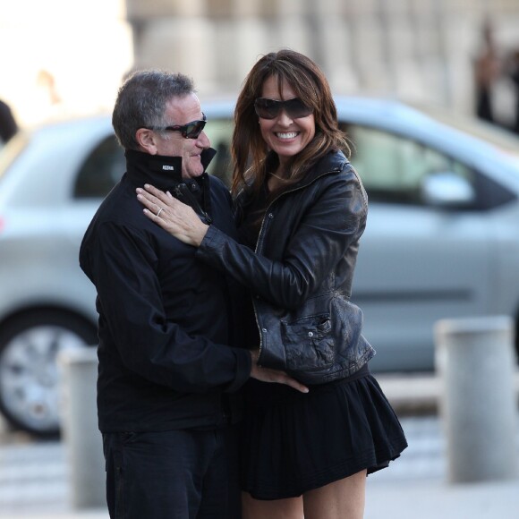 Robin Williams et sa femme Susan Schneider dans les rues de Paris, le 25 novembre 2011