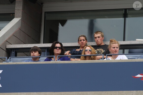 Rosie O'Donnell et Michelle Round en famille devant le tournoi de l'US Open à New York, le 2 septembre 2012
