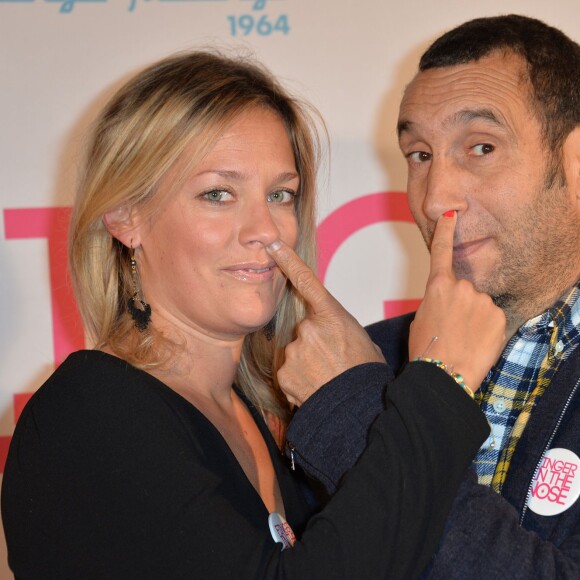 Zinedine Soualem et sa compagne Caroline Faindt - Lancement du livre "Finger in the nose" par Sandra Lou pour lutter contre le cancer des enfants au Palais Brongniart à Paris, le 2 novembre 2015. © Veeren Ramsamy/Bestimage