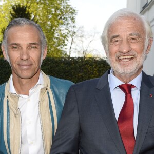 Paul Belmondo et Jean-Paul Belmondo - Soirée du cinquième anniversaire du musée Paul Belmondo à Boulogne-Billancourt le 13 avril 2015.