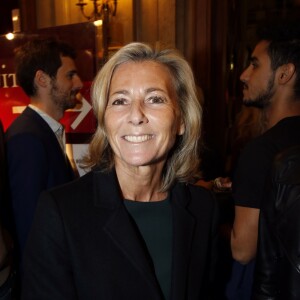 Claire Chazal, à la générale de la pièce de théâtre "Le Mensonge" au théâtre Edouard VII à Paris, le 14 septembre 2015