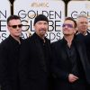 The Edge, Bono, Larry Mullen Jr. et Adam Clayton de U2 à la cérémonie des Golden Globe Awards à Los Angeles, le 12 janvier 2014.