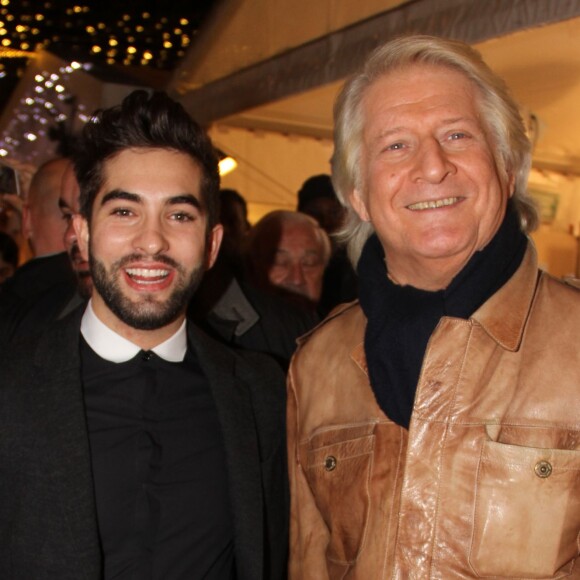 Kendji Girac et Patrick Sébastien participent à l'inauguration du village de Noël des Champs-Élysées à Paris le 13 novembre 2015. © Philippe Baldini