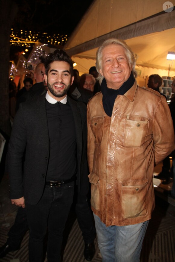 Kendji Girac et Patrick Sébastien participent à l'inauguration du village de Noël des Champs-Élysées à Paris le 13 novembre 2015. © Philippe Baldini