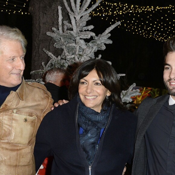 Patrick Sébastien, Anne Hidalgo et Kendji Girac - Inauguration du village de Noël des Champs-Élysées à Paris le 13 novembre 2015. © Coadic Guirec / Bestimage13/11/2015 - Paris