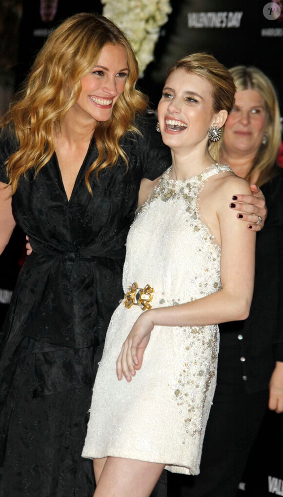 Julia Roberts et Emma Roberts à Hollywood, le 8 février 2010.