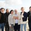 Christophe Barratier, Edouard Montoute, Elisa Tovati, Gérard Corbiau (Président du jury), Pauline Lefèvre et Eric Michon - Rendez-vous sur la plage lors du Festival du Cinéma et Musique de Film de La Baule, le 14 novembre 2015.