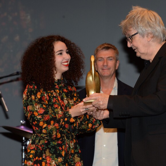 Baya Medhaffar et Jacques Higelin - Cérémonie de clôture du Festival du Cinéma et Musique de Film de La Baule, le 14 novembre 2015.