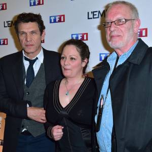 Marc Lavoine, Alexandra Lange et Marc Lange pour le Photocall du téléfilm "L'emprise" à l'occasion de la projection au cinéma "L'Arlequin" à Paris, le 21 janvier 2015.