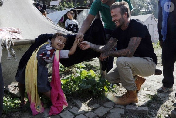 David Beckham en voyage au Népal avec l'UNICEF. Novembre 2015.