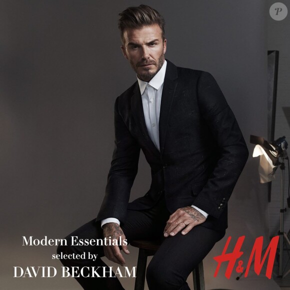 David Beckham, styliste et égérie de la collection "Modern Classics" pour H&M. Octobre 2015.